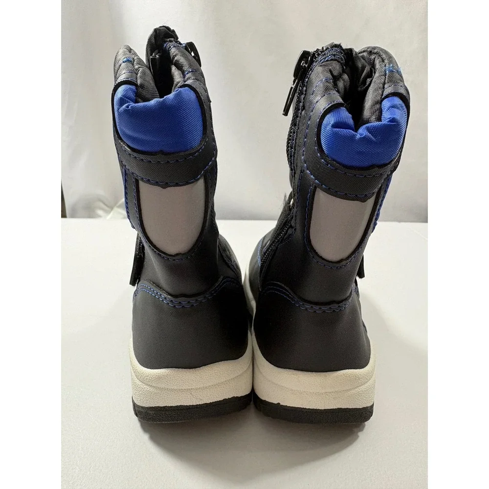 K KomForme Unisex Black Blue Winter Snow Boot Fleece Lined Zipper Size 5 Toddler